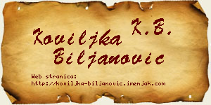 Koviljka Biljanović vizit kartica